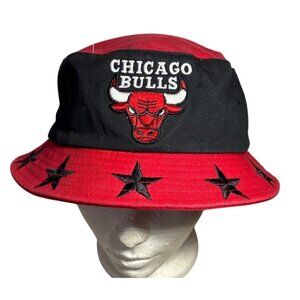 Chicago Bulls Red & Black Bucket Hat Embroidered Stars 6.5” NBA Youth Med?